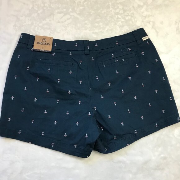 Magellan Happy Camper Shorts Women's‎ Plus Size 16 Cotton, Nautical Anchor Print - Picture 11 of 11